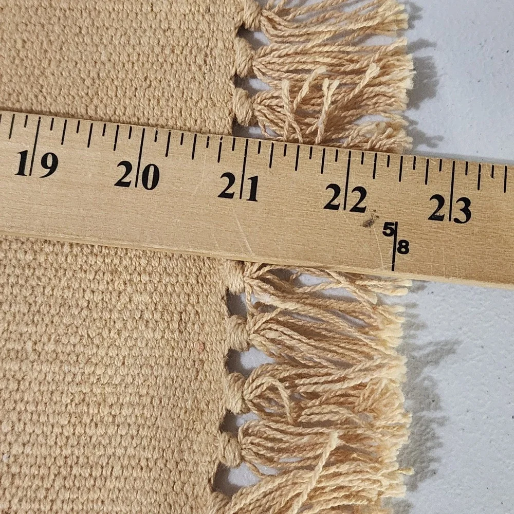 El Paso Saddleblanket Zia Sun Woven Cotton Place Mat Rug Southwest Tan 21x14